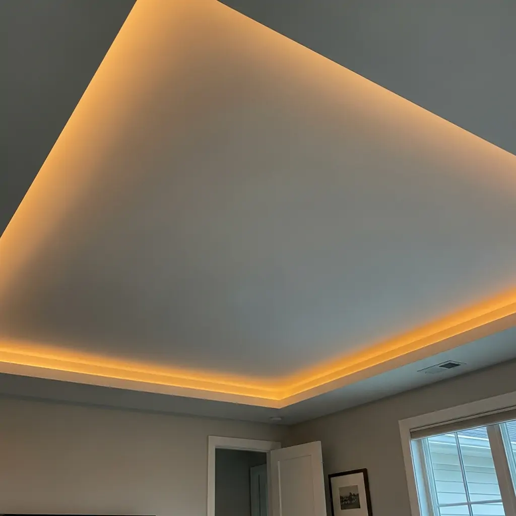 Soft Cove-Lit Perimeter Ceiling - 40 Modern Bedroom Ceiling Ideas That Will Make Your Room Look Like a Luxury Hotel