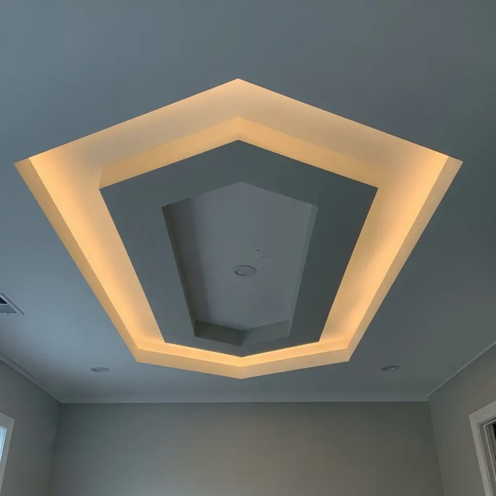 Double-Layer Modern Tray Ceiling - 40 Modern Bedroom Ceiling Ideas That Will Make Your Room Look Like a Luxury Hotel