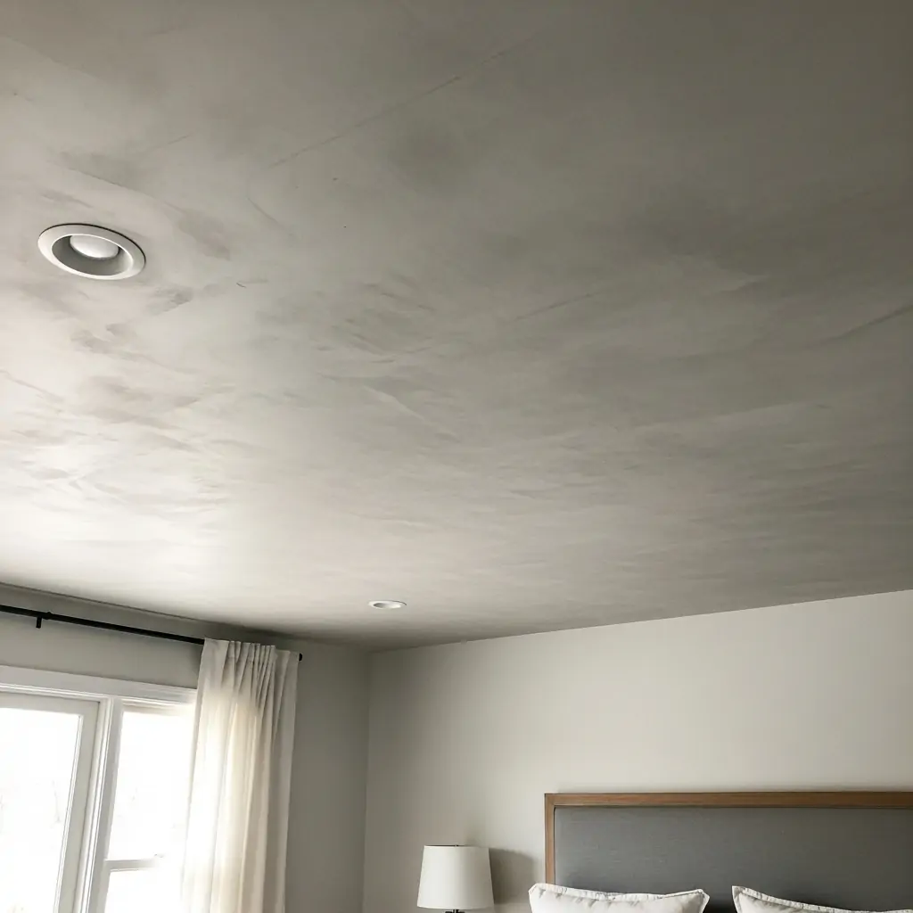 Smooth Cement-Finish Ceiling - 40 Modern Bedroom Ceiling Ideas That Will Make Your Room Look Like a Luxury Hotel