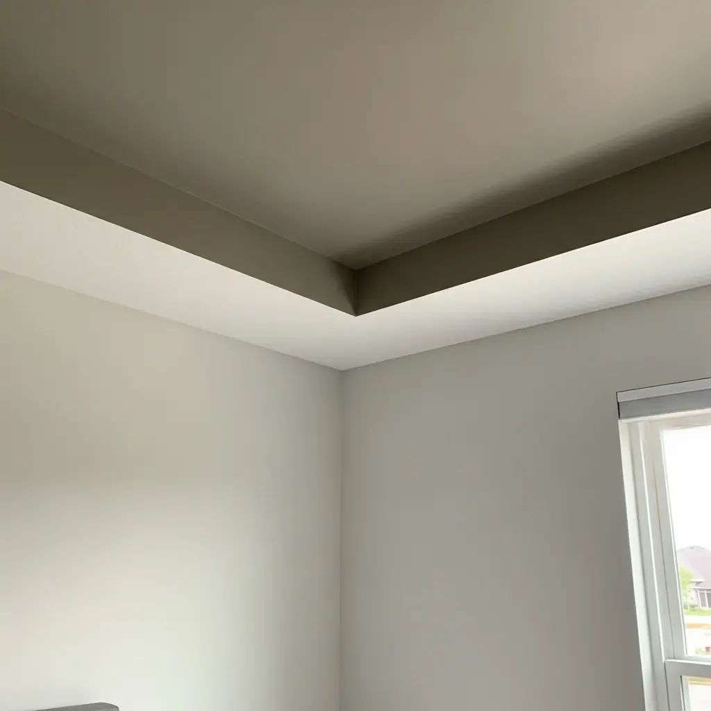 Warm Greige Painted Ceiling - 40 Modern Bedroom Ceiling Ideas That Will Make Your Room Look Like a Luxury Hotel