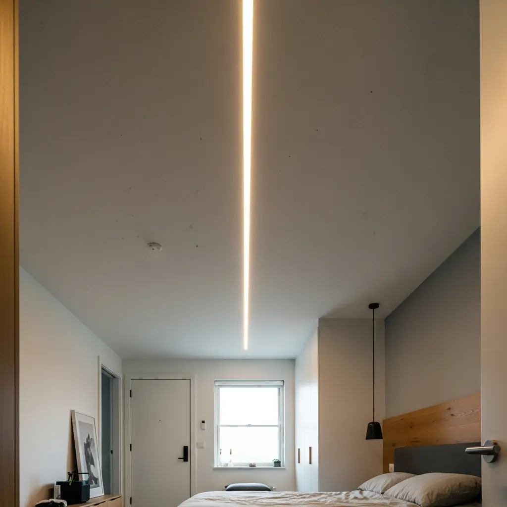 Linear Strip-Path Ceiling Lights - 40 Modern Bedroom Ceiling Ideas That Will Make Your Room Look Like a Luxury Hotel