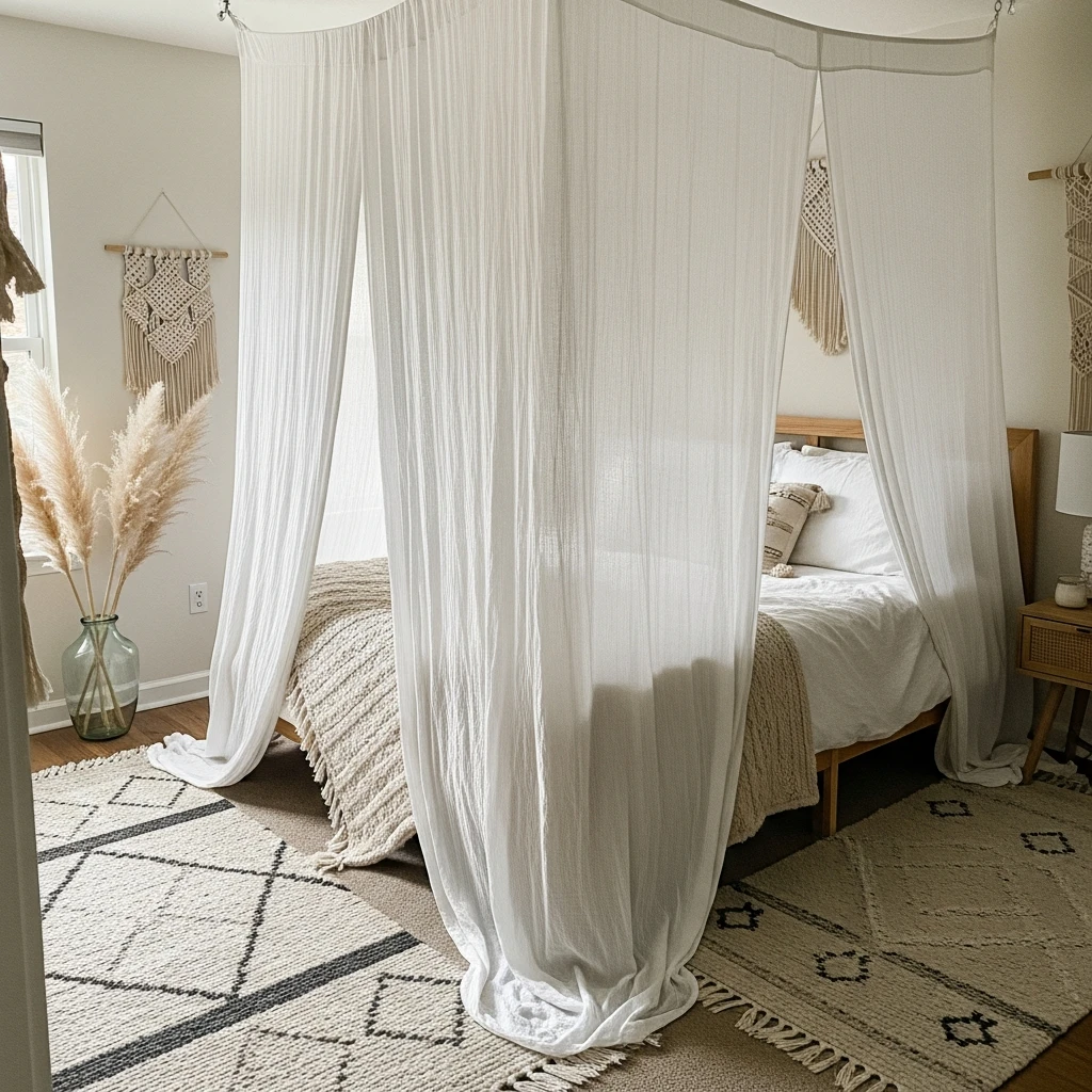 Dreamy Bed Canopy - 50 Beautiful Modern Boho Bedroom Ideas for a Cozy Update