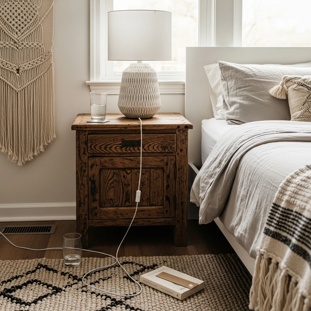 Vintage Wooden Stands - 50 Beautiful Modern Boho Bedroom Ideas for a Cozy Update