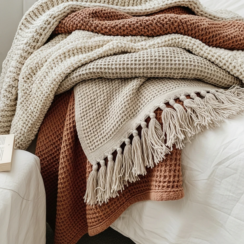 Cozy Throw Blankets - 50 Beautiful Modern Boho Bedroom Ideas for a Cozy Update