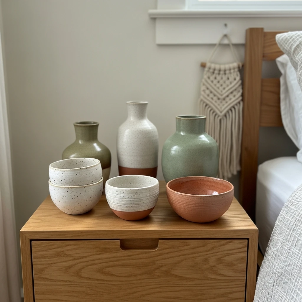 Handmade Ceramic Pieces - 50 Beautiful Modern Boho Bedroom Ideas for a Cozy Update