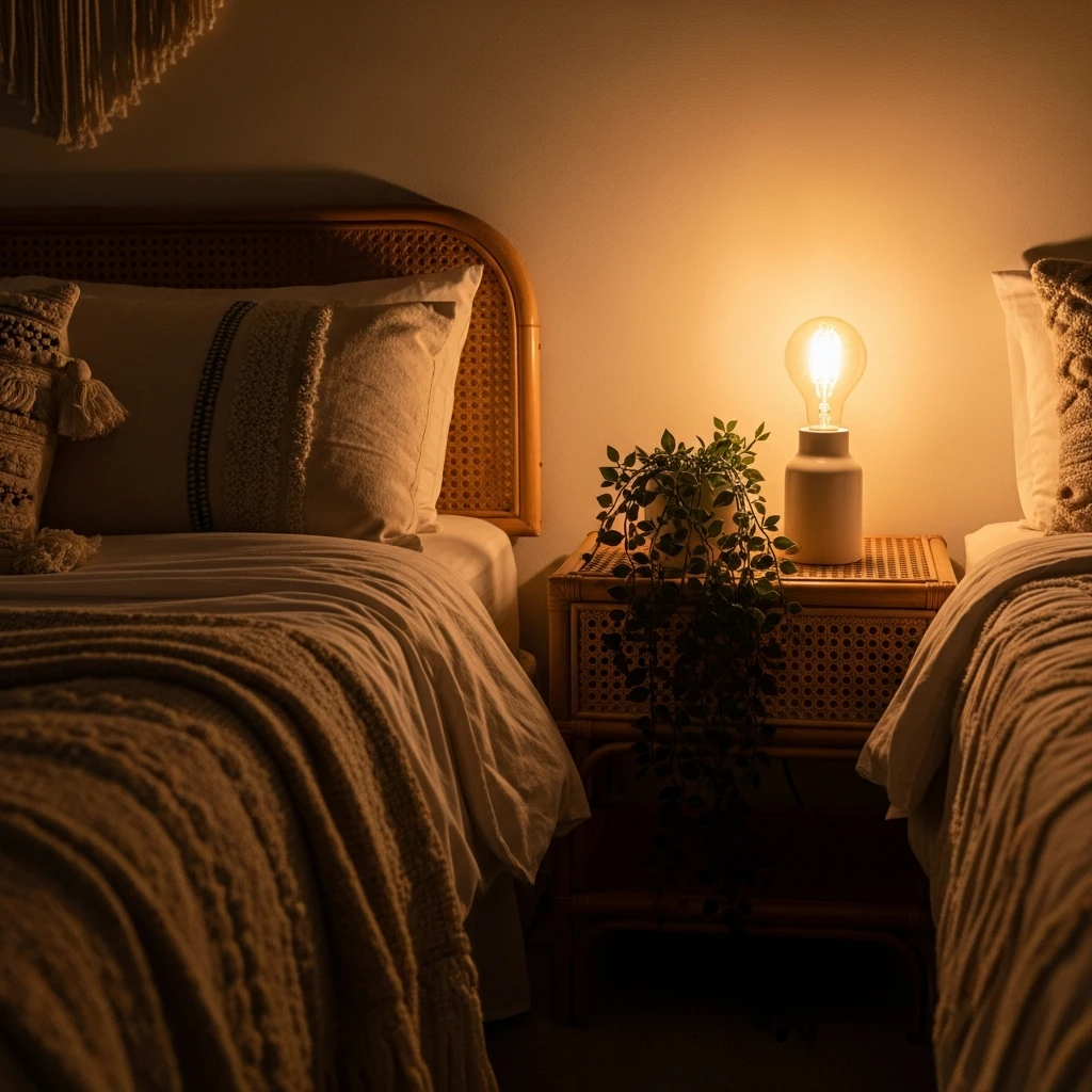 Soft Lights Make Room Cozy - 50 Beautiful Modern Boho Bedroom Ideas for a Cozy Update