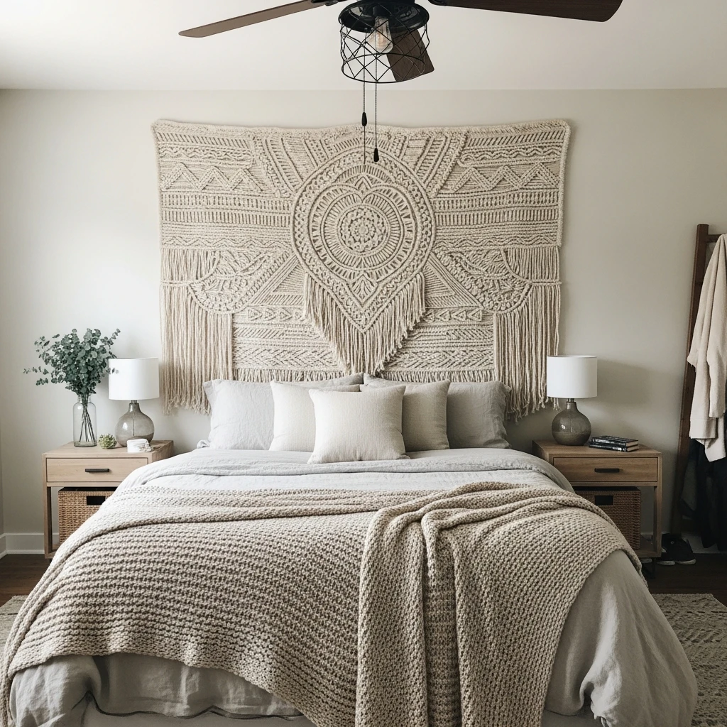 Cozy Up With Woven Art - 50 Beautiful Modern Boho Bedroom Ideas for a Cozy Update