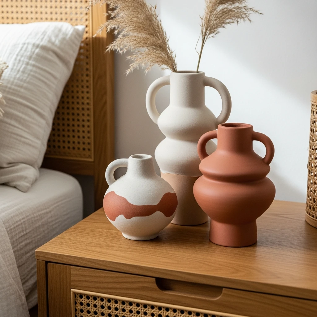 Earthy Vases for Cozy Vibes - 50 Beautiful Modern Boho Bedroom Ideas for a Cozy Update