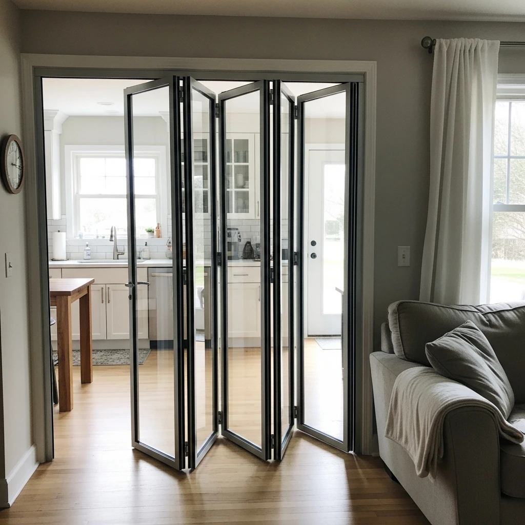 Folding Glass Doors - 50 Beautiful & Simple Open Kitchen Partition Ideas (No Major Reno Needed!)