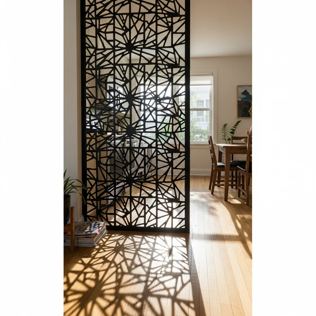 Patterned Privacy Screen - 50 Beautiful & Simple Open Kitchen Partition Ideas (No Major Reno Needed!)