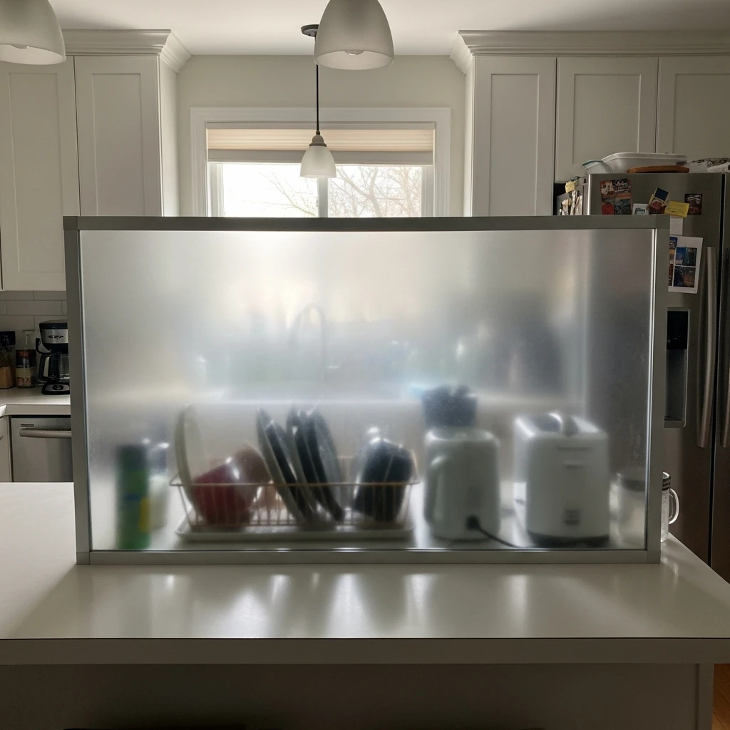 Frosted Glass Panels - 50 Beautiful & Simple Open Kitchen Partition Ideas (No Major Reno Needed!)
