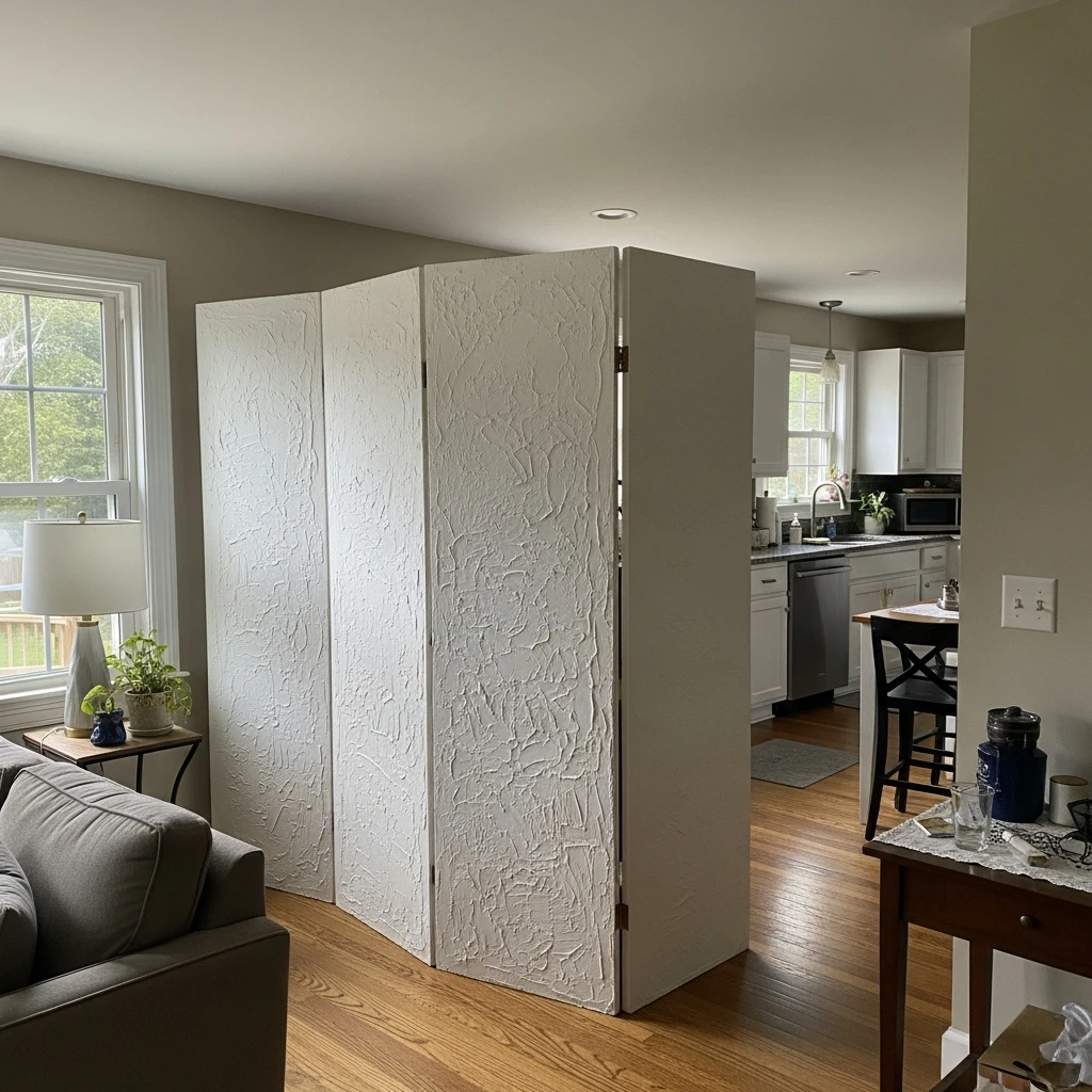 Portable Art Divider - 50 Beautiful & Simple Open Kitchen Partition Ideas (No Major Reno Needed!)