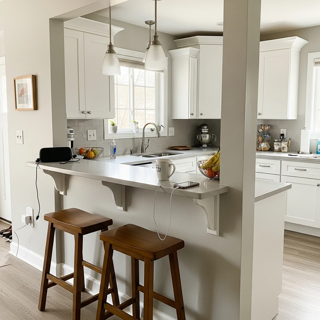 Breakfast Bar Partition - 50 Beautiful & Simple Open Kitchen Partition Ideas (No Major Reno Needed!)