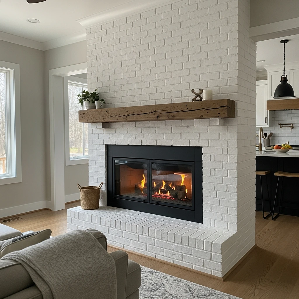 Cozy Fireplace Room Divider - 50 Beautiful & Simple Open Kitchen Partition Ideas (No Major Reno Needed!)