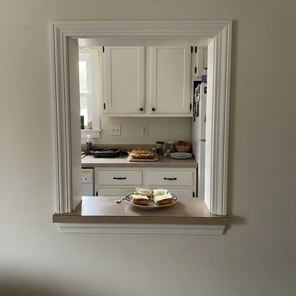 Simple Pass-Through - 50 Beautiful & Simple Open Kitchen Partition Ideas (No Major Reno Needed!)