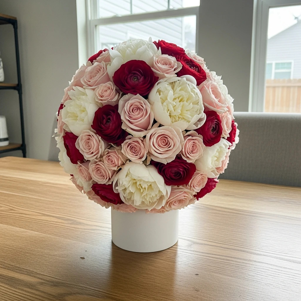 Modern Floral Sphere - 50 Cozy & Simple Valentine's Centerpiece Ideas for a Beautiful Table