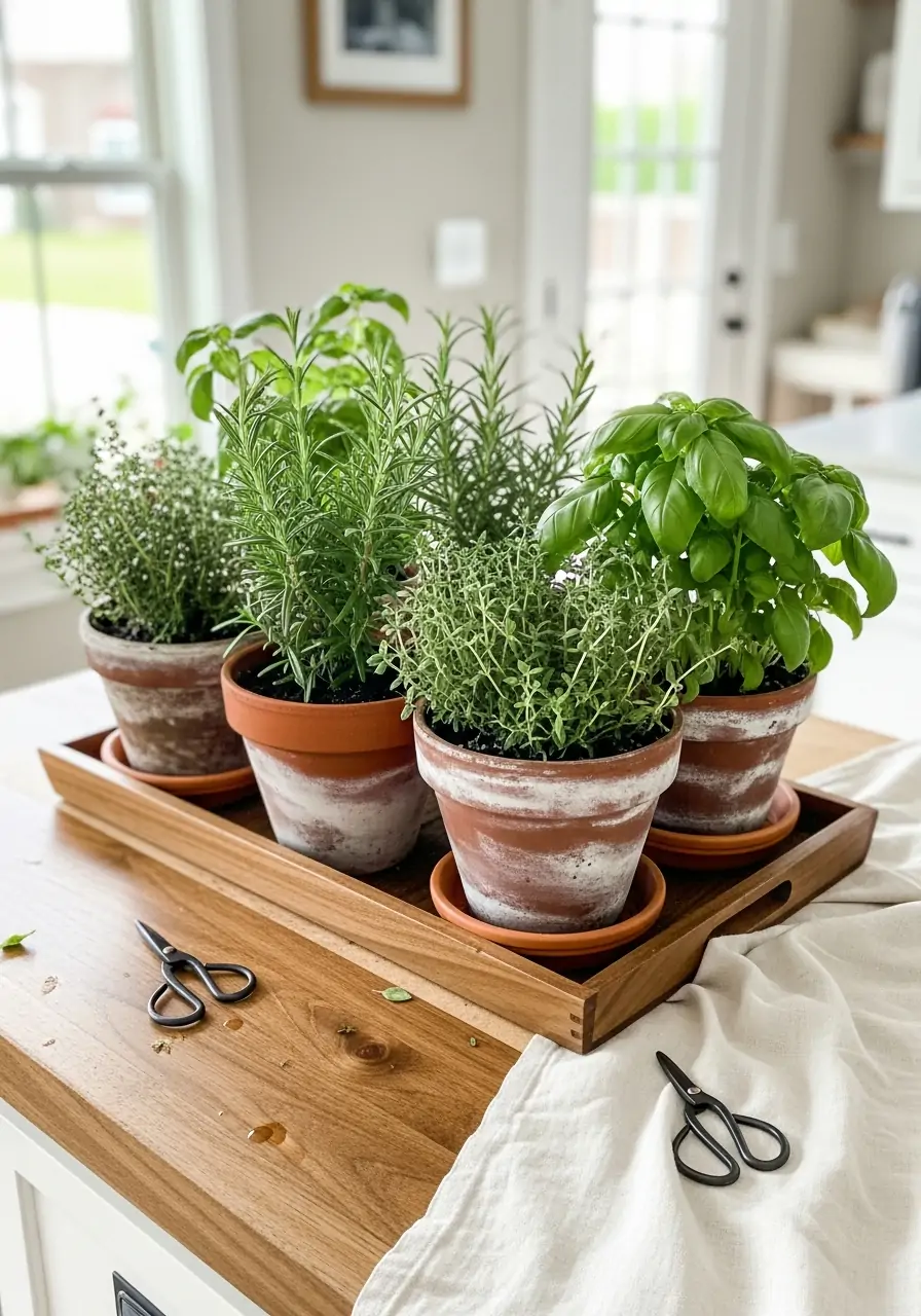 Potted Herb Garden - 50 Simple Spring Centerpiece Ideas You Need To Pin Now