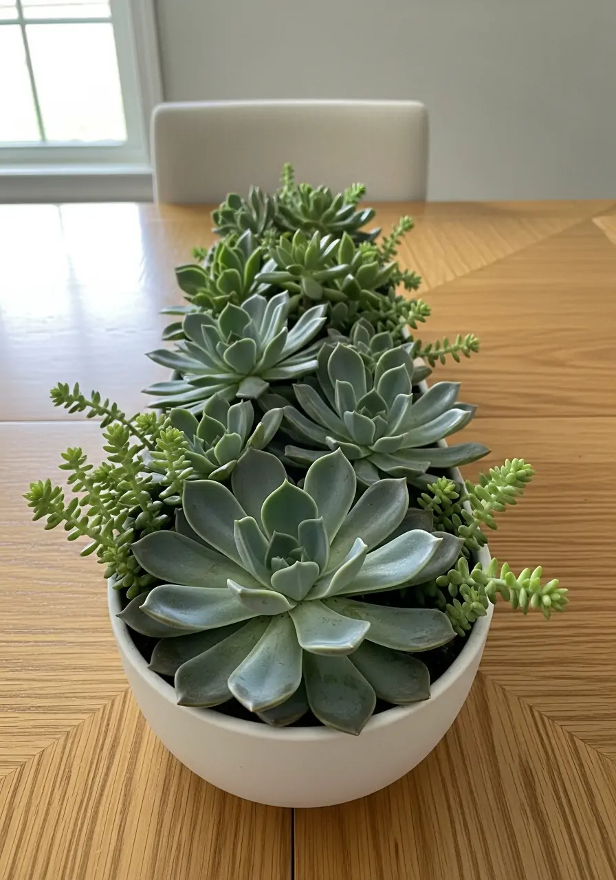 Succulent Planter Bowl - 50 Simple Spring Centerpiece Ideas You Need To Pin Now