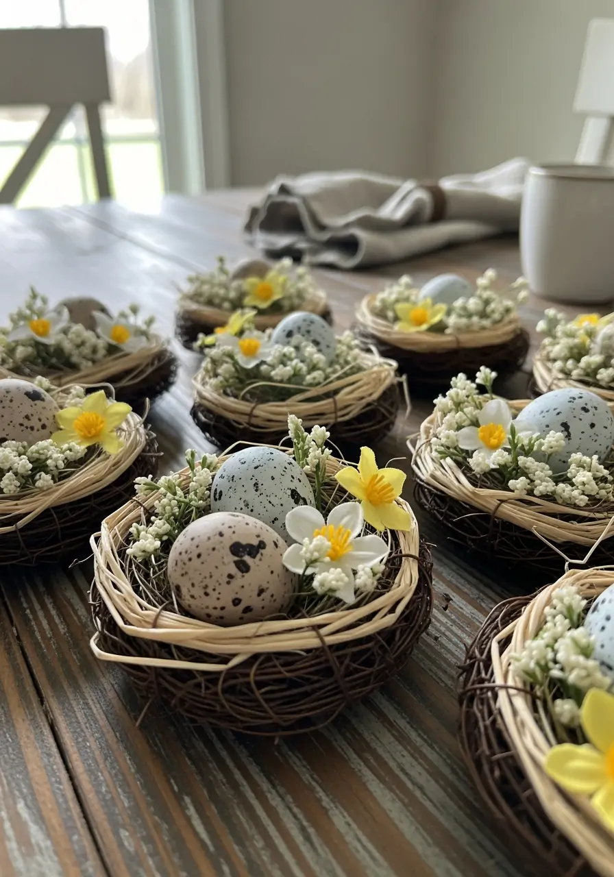 Egg Nest Bud Vases - 50 Simple Spring Centerpiece Ideas You Need To Pin Now