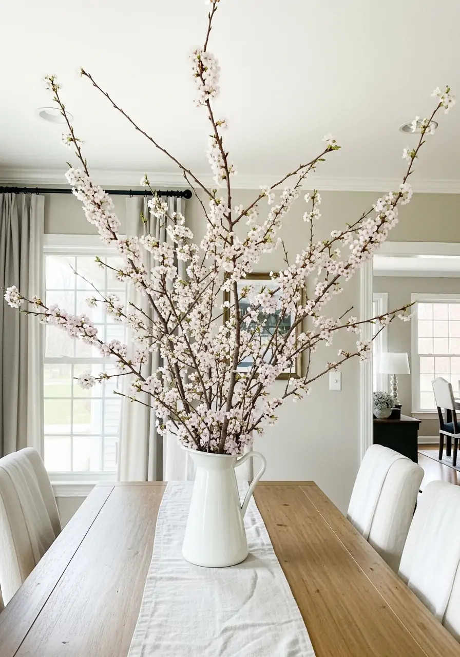 Tall Cherry Blossom Branches - 50 Simple Spring Centerpiece Ideas You Need To Pin Now