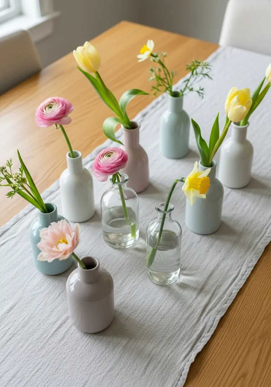 Mini Bud Vase Set - 50 Simple Spring Centerpiece Ideas You Need To Pin Now