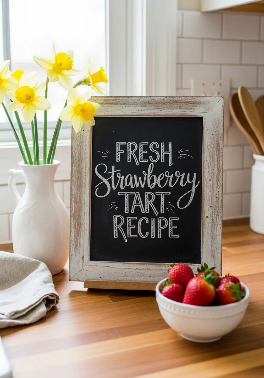 Seasonal Chalkboard Art - 50 Spring Kitchen Decor Ideas
