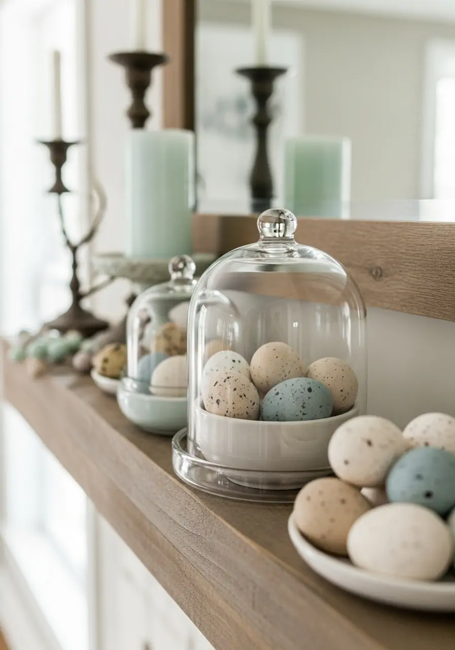 Pastel Easter Eggs - spring mantel decorating ideas