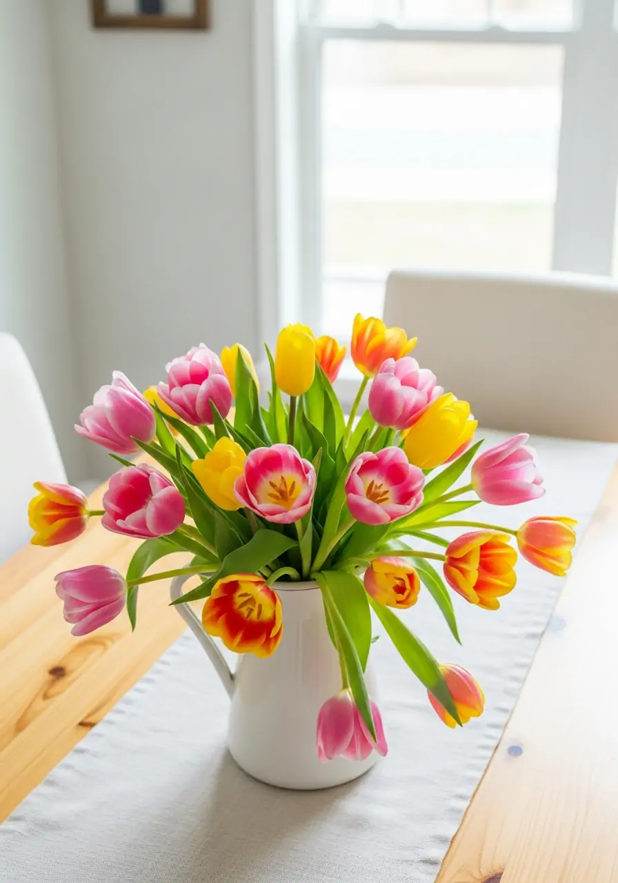 Fresh Tulip Centerpiece - 50 Spring Table Decor Ideas You Need Right Now