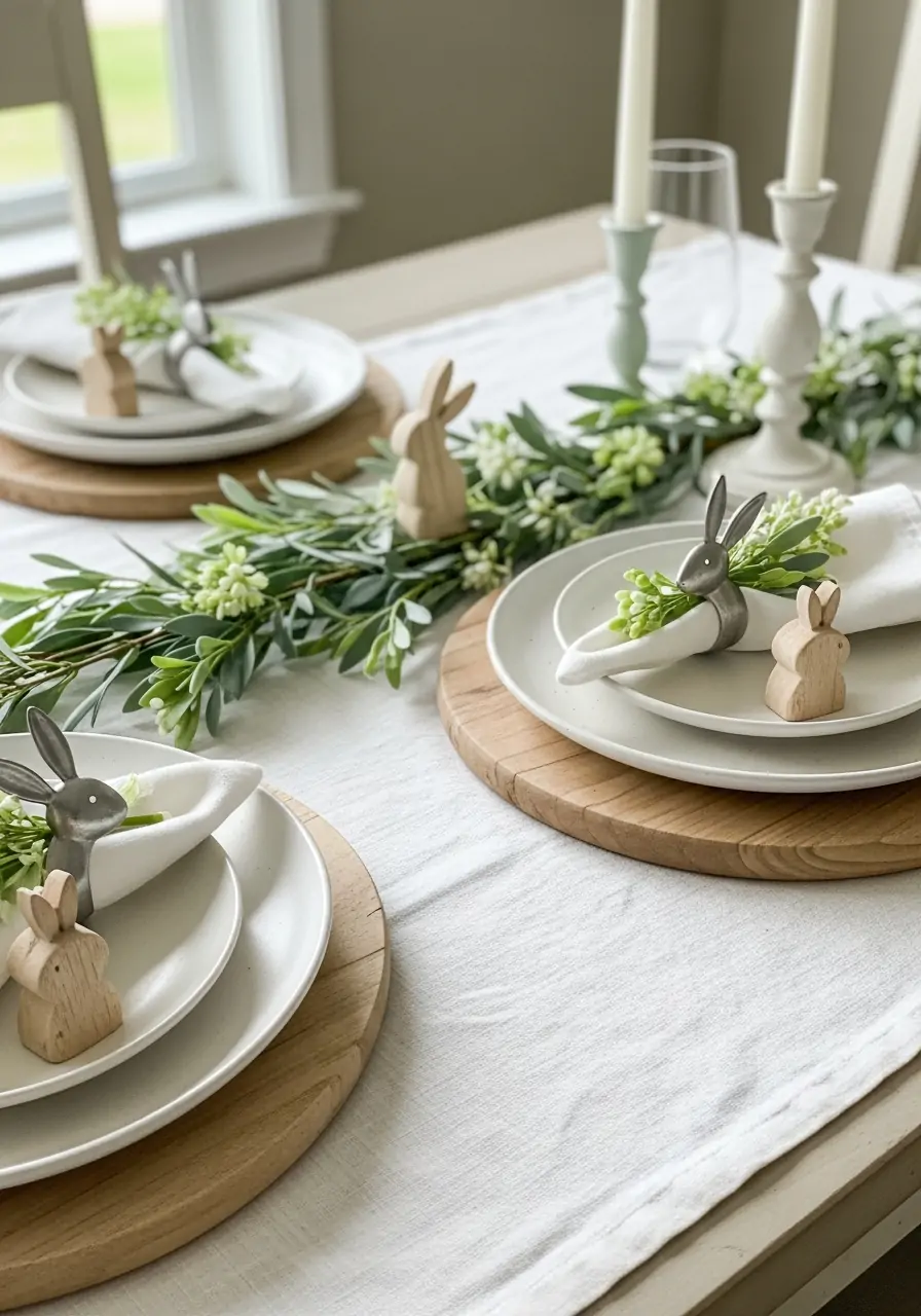 Subtle Bunny Accents - 50 Spring Table Decor Ideas You Need Right Now