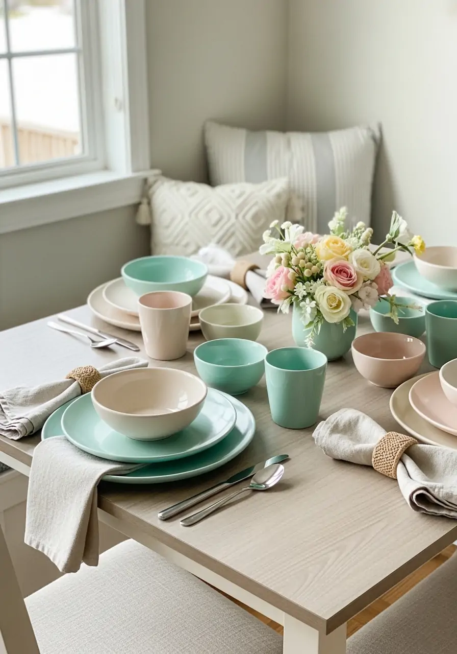 Pastel Dinnerware - 50 Spring Table Decor Ideas You Need Right Now