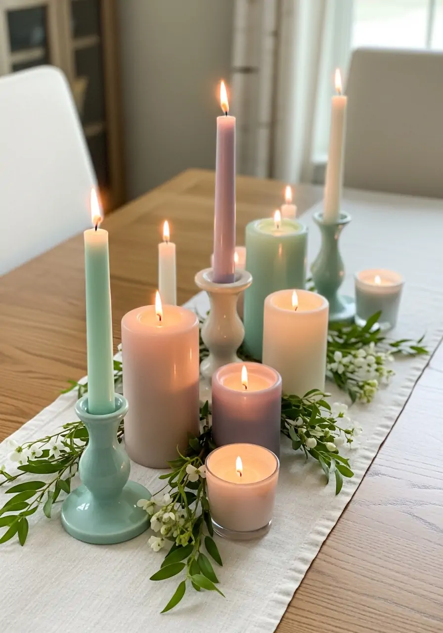Pastel Candle Holders - 50 Spring Table Decor Ideas You Need Right Now