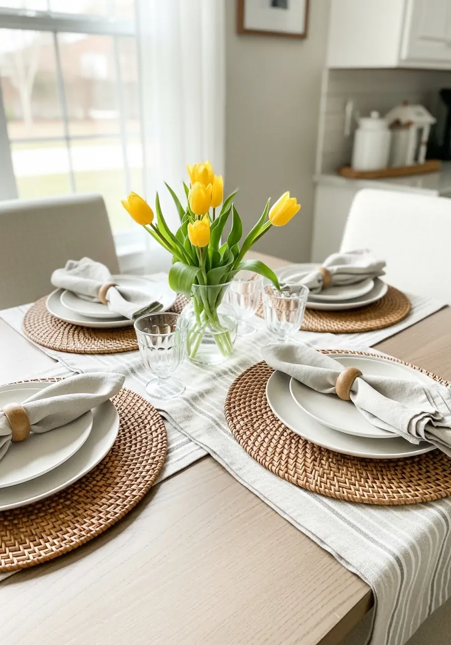 Woven Placemats - 50 Spring Table Decor Ideas You Need Right Now