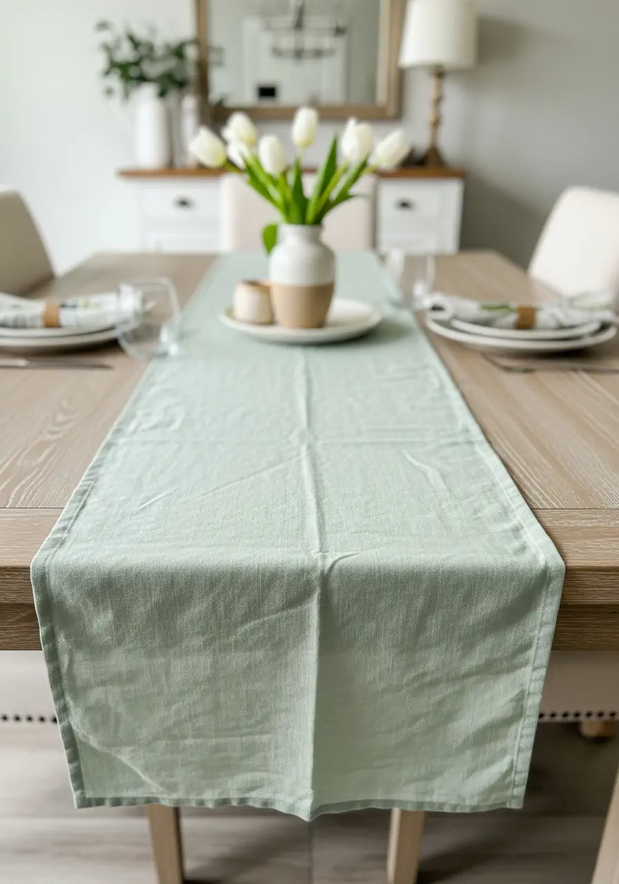 Soft Pastel Table Runner - 50 Spring Table Decor Ideas You Need Right Now