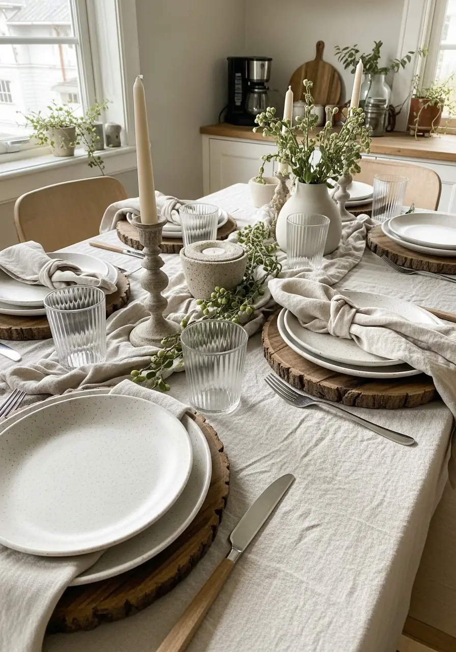 Layered Texture Tablescape - 50 Spring Table Decor Ideas You Need Right Now