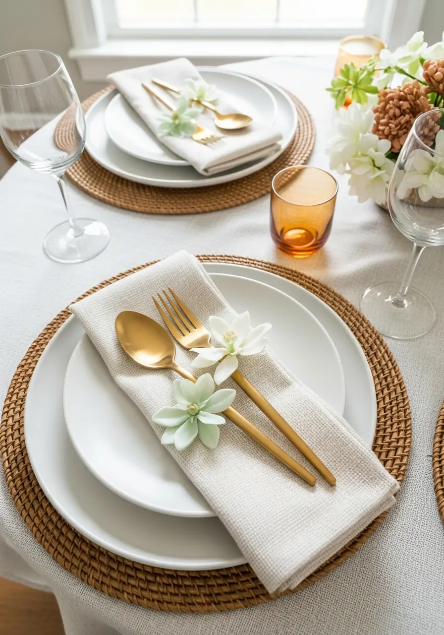 Gold Flatware Styling - 50 Spring Table Decor Ideas You Need Right Now