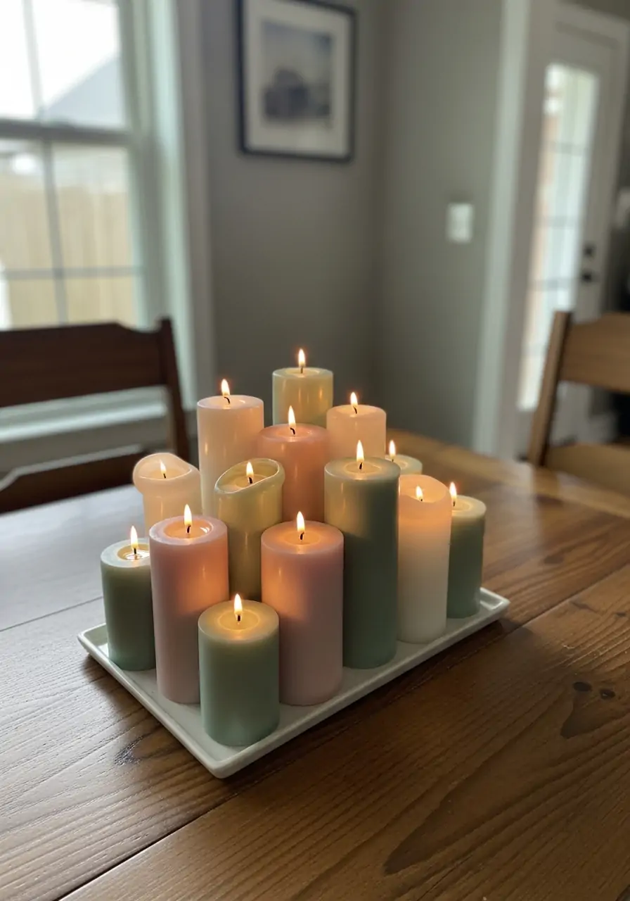 Candle Cluster Centerpiece - 50 Spring Table Decor Ideas You Need Right Now