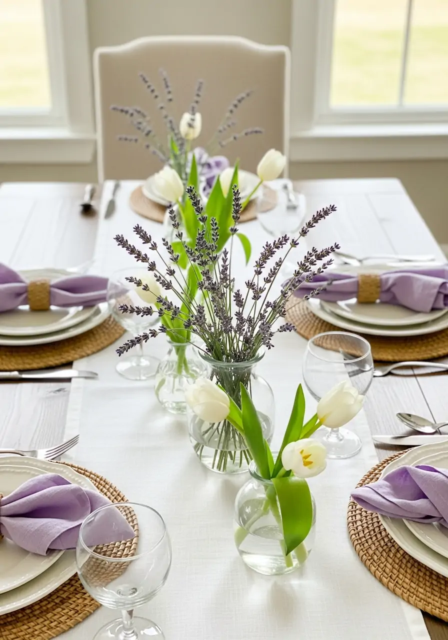 Lavender Spring Accents - 50 Spring Table Decor Ideas You Need Right Now