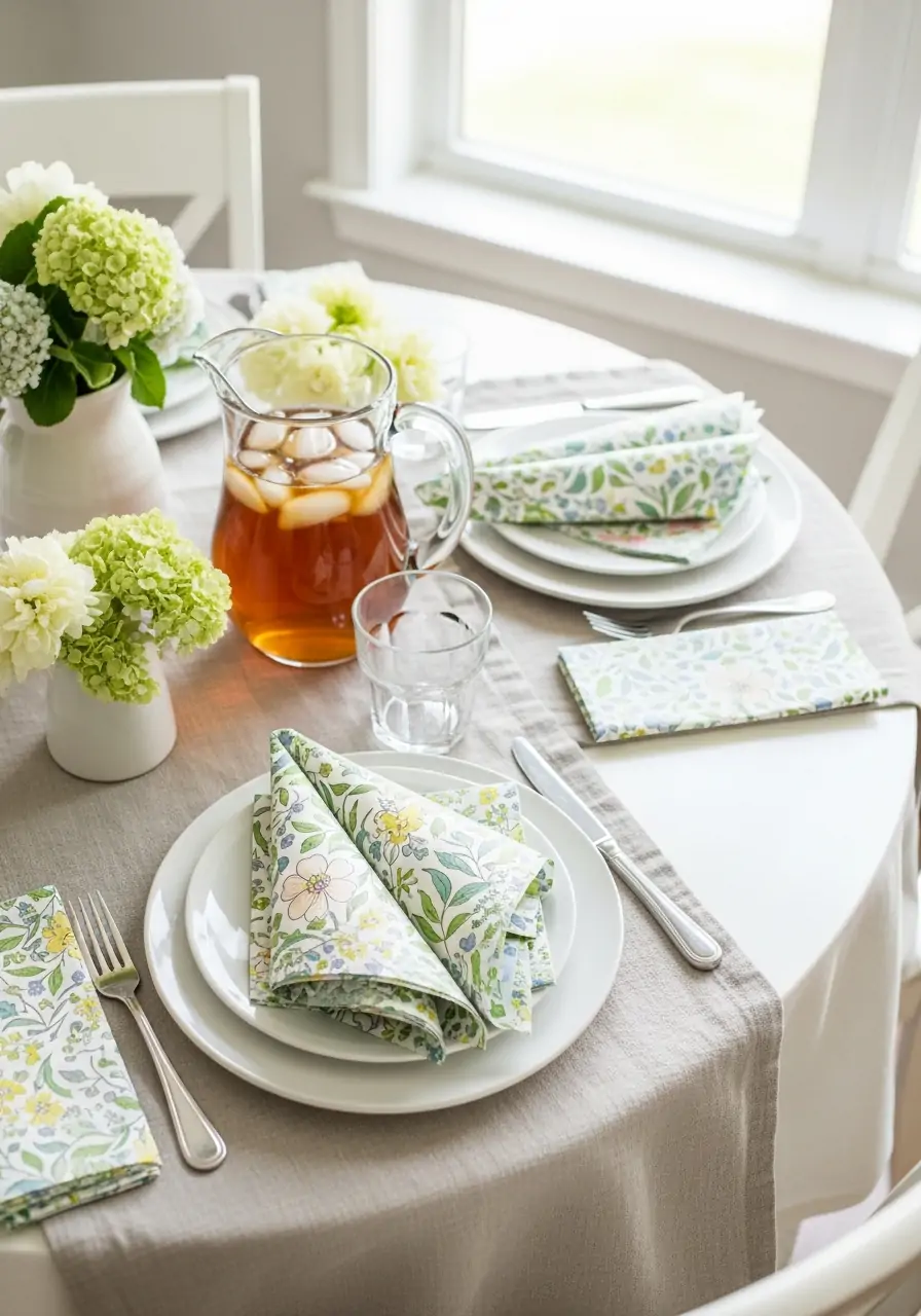 Floral Paper Napkins - 50 Spring Table Decor Ideas You Need Right Now