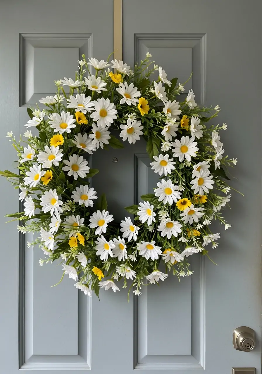 Classic Daisy Spring Wreath - 50 Best Spring Wreath Ideas for Your Door