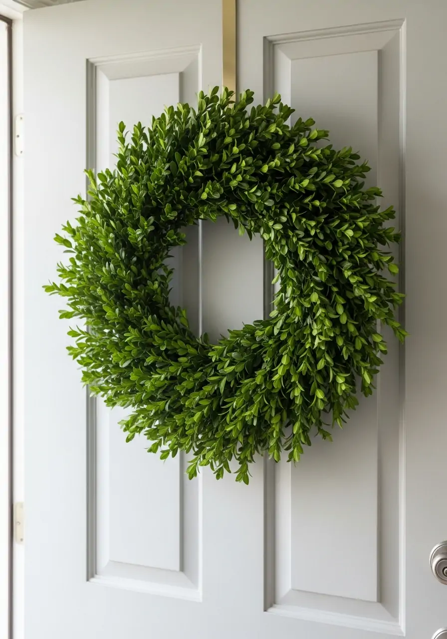 Classic Boxwood Green Wreath - 50 Best Spring Wreath Ideas for Your Door