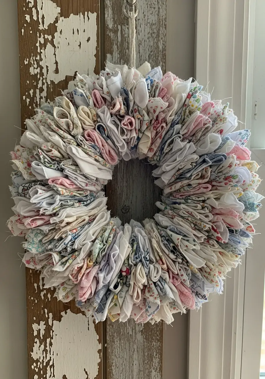 Soft Fabric Pattern Wreath - 50 Best Spring Wreath Ideas for Your Door