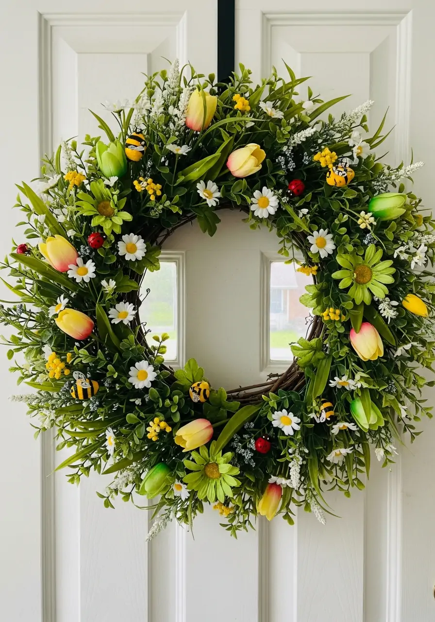 Bee and Insect Wreath - 50 Best Spring Wreath Ideas for Your Door