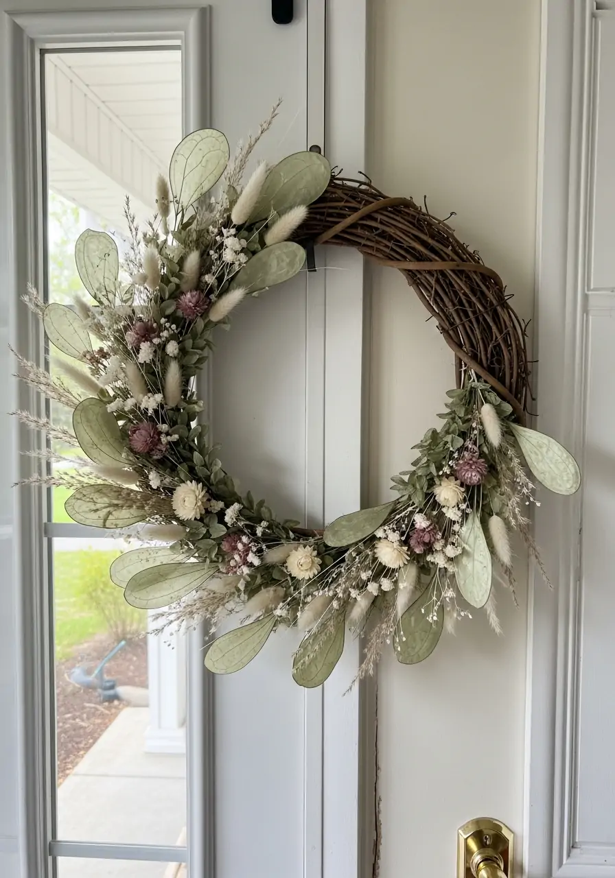 Subtle Dried Flower Wreath - 50 Best Spring Wreath Ideas for Your Door