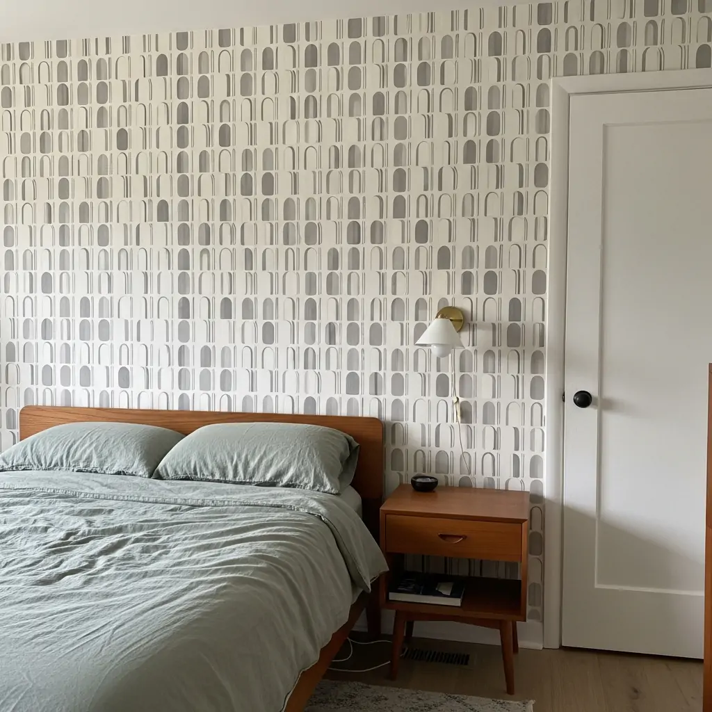 Modern Abstract Curves - 39 Simple Wallpaper Ideas That Will Change Your Bedroom