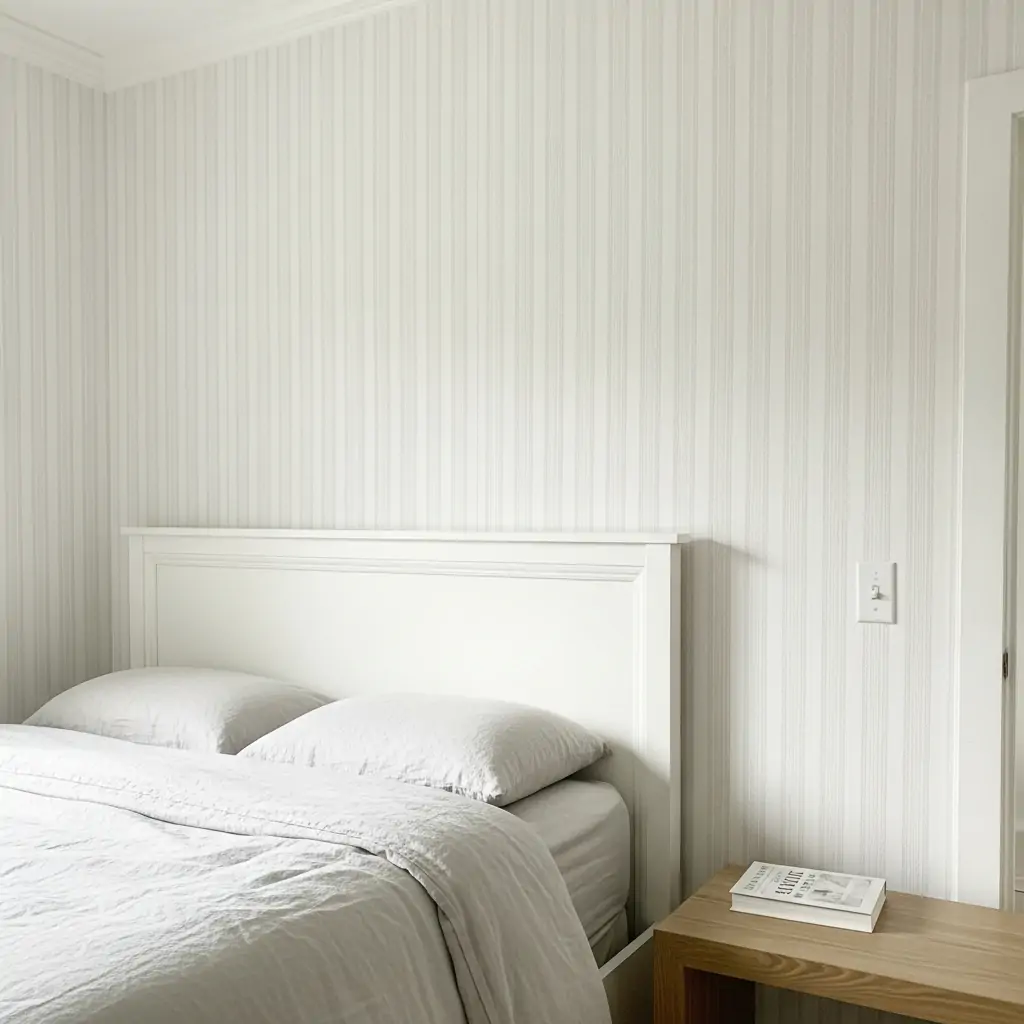 White On White Texture - 39 Simple Wallpaper Ideas That Will Change Your Bedroom