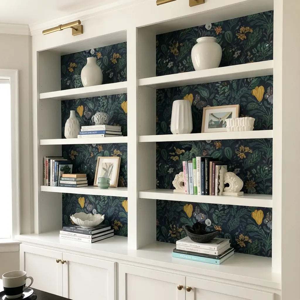 Line Your Bookcases - 39 Simple Wallpaper Ideas That Will Change Your Bedroom