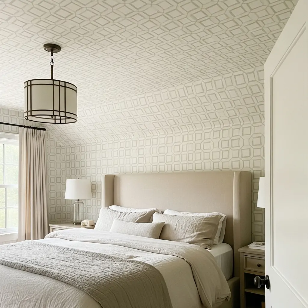 Wallpaper The Ceiling - 39 Simple Wallpaper Ideas That Will Change Your Bedroom