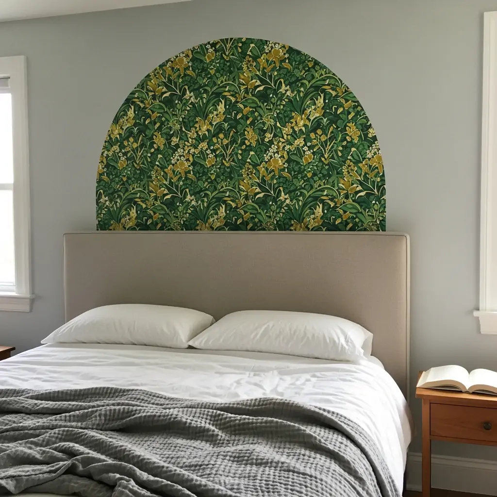 Custom Headboard Cutout - 39 Simple Wallpaper Ideas That Will Change Your Bedroom