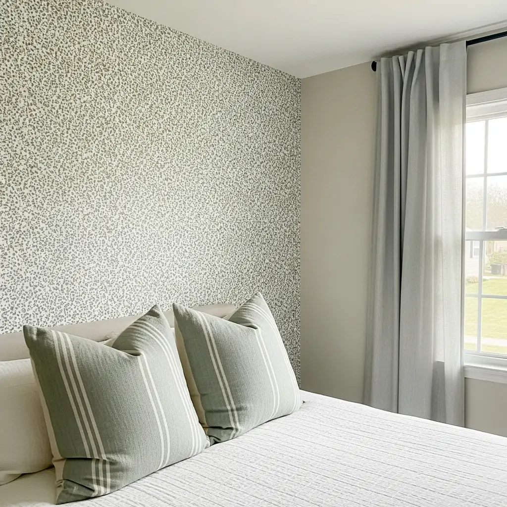 Matching Fabric Look - 39 Simple Wallpaper Ideas That Will Change Your Bedroom