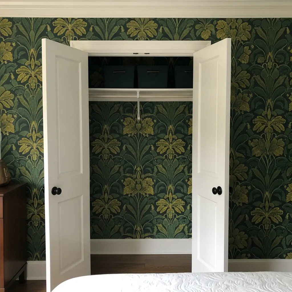Inside Closet Doors - 39 Simple Wallpaper Ideas That Will Change Your Bedroom